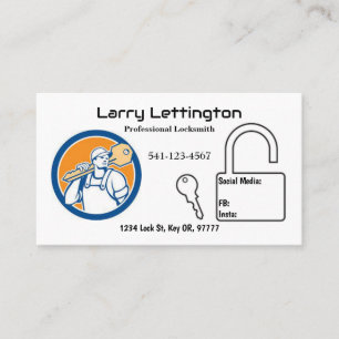 Cartes de visite Locksmith professionnels simples