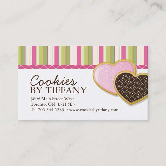 Cartes de visite lunatiques de biscuits de coeur (Devant)