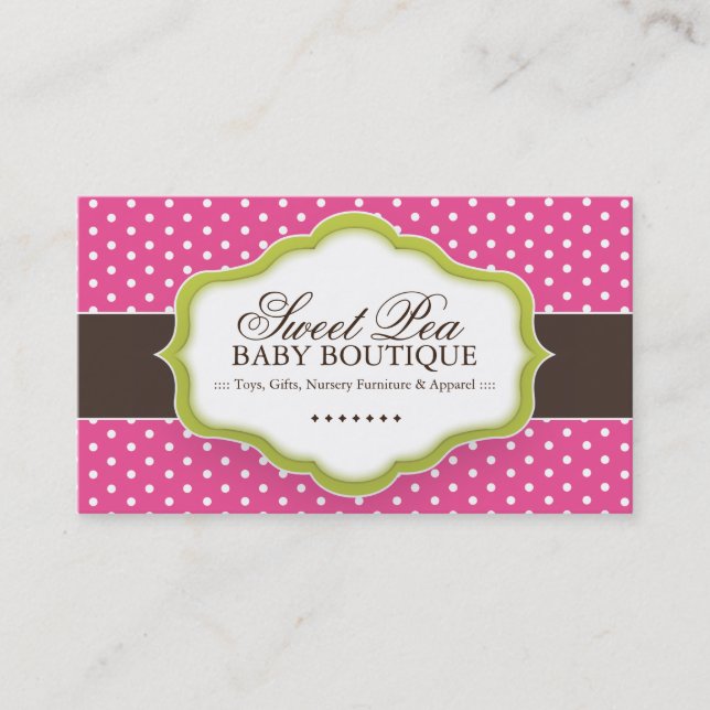 Cartes de visite lunatiques de boutique de bébé (Devant)