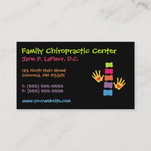 Cartes de visite lunatiques de chiropractie