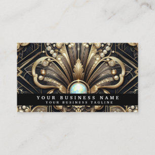 Cartes de visite Luxe Art Déco Noir Or Diamant