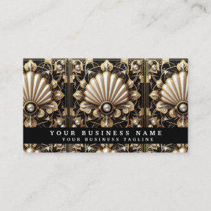 Cartes de visite Luxe Noir et Or Art Déco