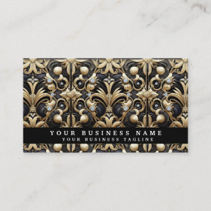 Cartes de visite Luxe Noir et Or Art Déco