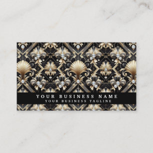 Cartes de visite Luxe Noir et Or Art Déco