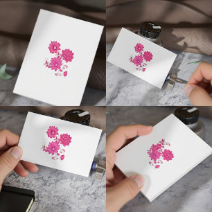 Cartes de visite luxueuses à fleurs roses