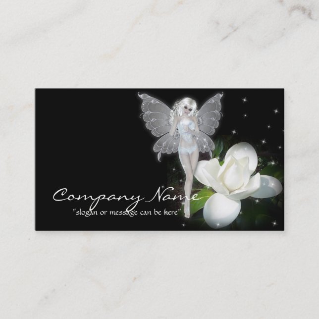 Cartes de visite magiques d'imaginaire de fleur (Devant)