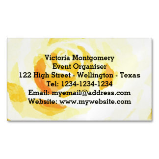 Cartes de visite magnétiques aquarelle Rose jaune