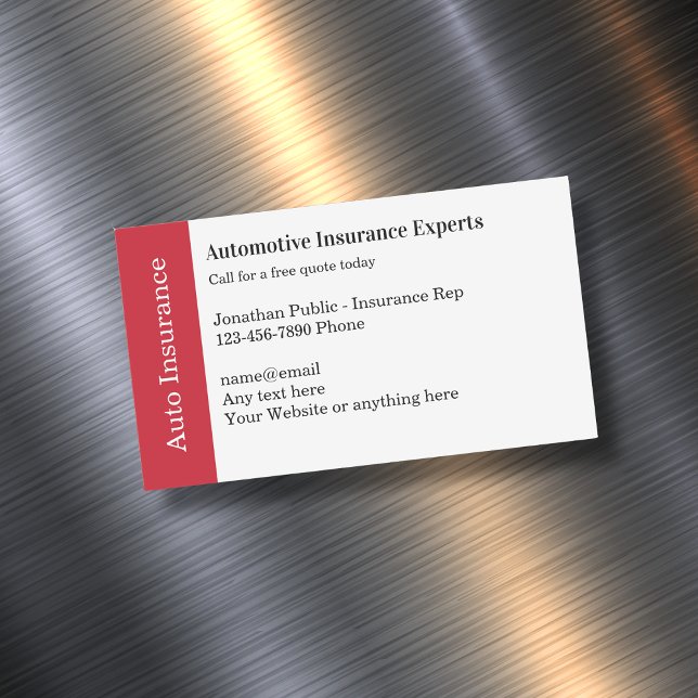 Cartes de visite magnétiques de l'assurance automo (Créateur téléchargé)
