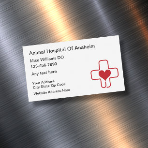 Cartes de visite magnétiques de l'hôpital animal