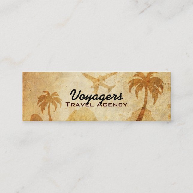 Cartes de visite maigres d'agence de voyages (Devant)