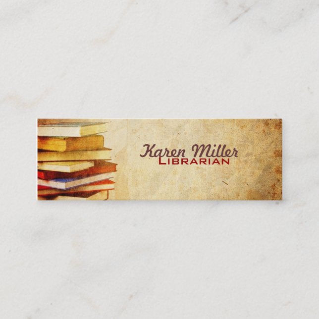Cartes de visite maigres de bibliothécaire (Devant)