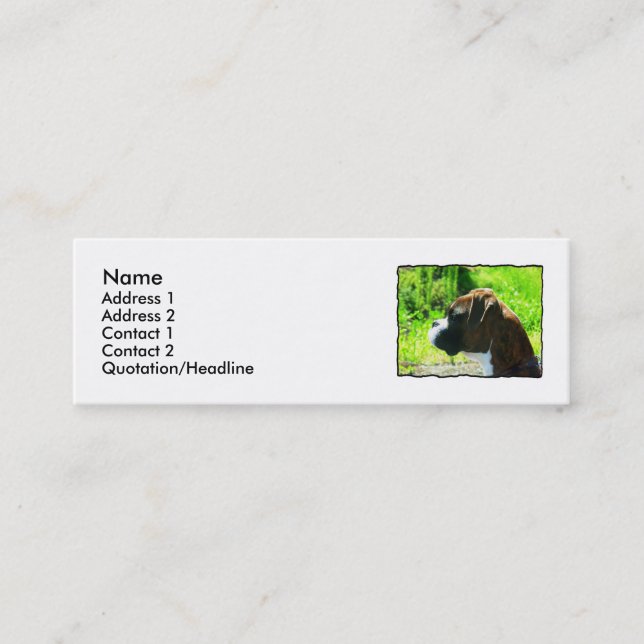 Cartes de visite maigres de boxeur (Devant)