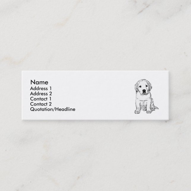 Cartes de visite maigres de chiot de Labrador (Devant)