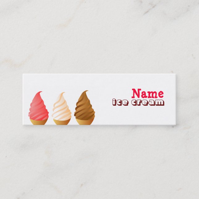 Cartes de visite maigres de crème glacée (Devant)