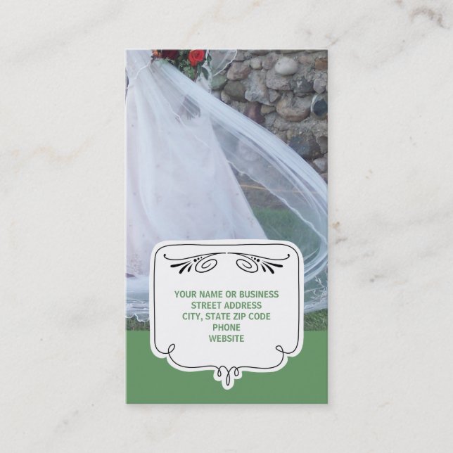 Cartes de visite mariages {Green} (Devant)