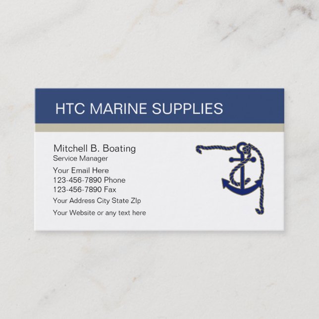 Cartes de visite marins d'approvisionnement (Devant)