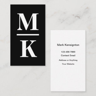 Cartes de visite masculines à monogramme moderne g