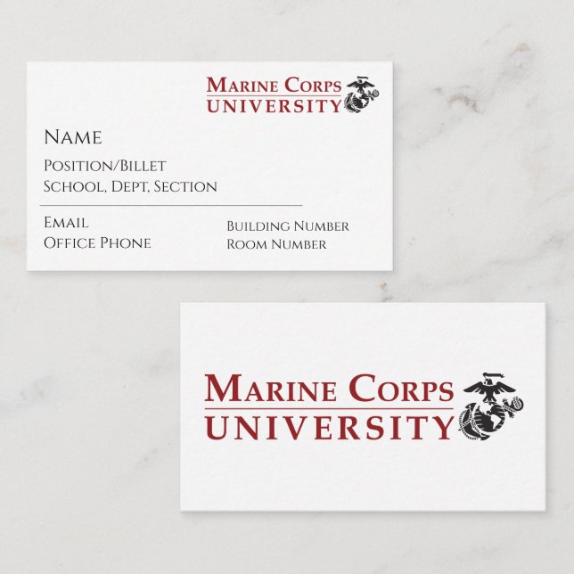 Cartes de visite MCU (Devant / Derrière)