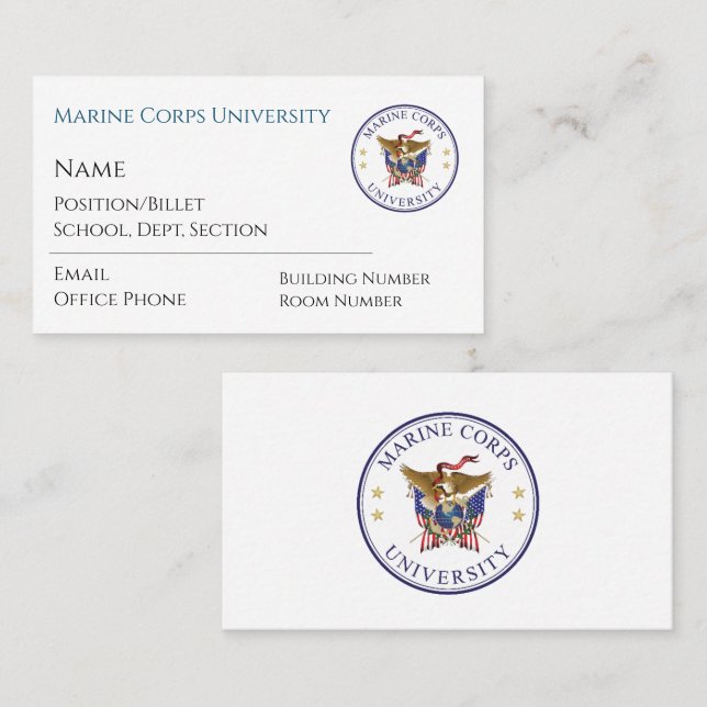 CARTES DE VISITE MCU (Devant / Derrière)