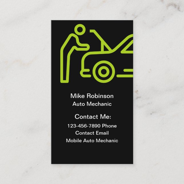 Cartes de visite mécaniciens automobiles (Devant)