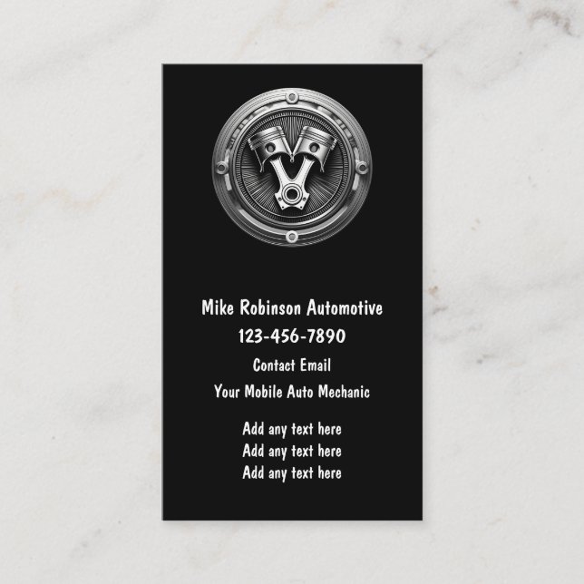 Cartes de visite mécaniciens automobiles (Devant)