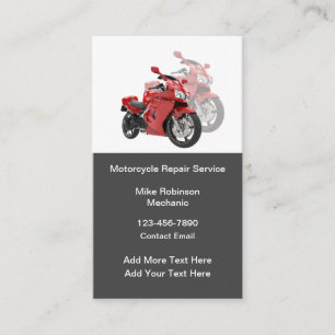 Cartes de visite mécaniciens de moto cool