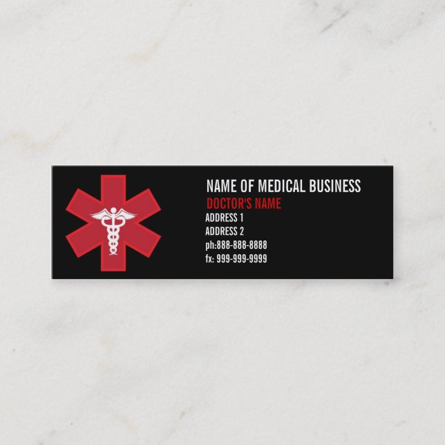 Cartes de visite Médicale (Devant)