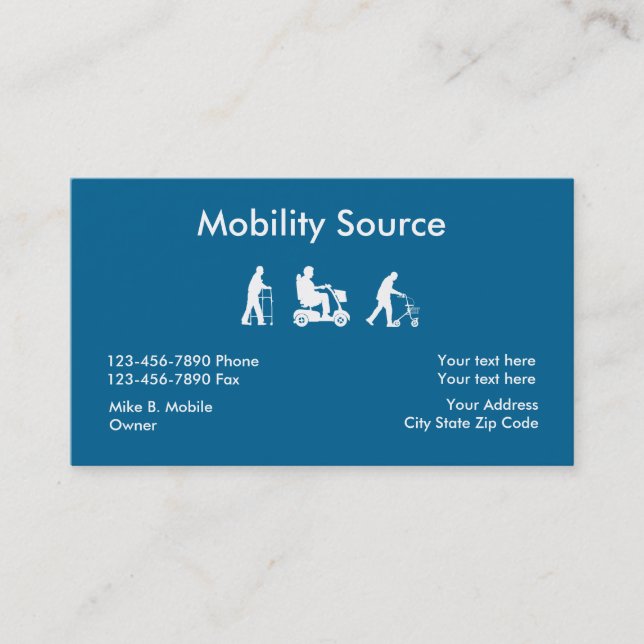 Cartes de visite Médicale de mobilité (Devant)