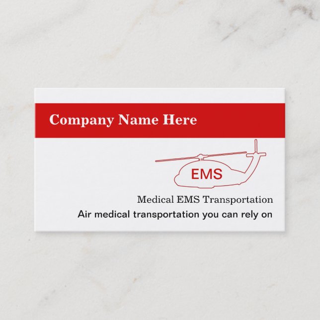 Cartes de visite Médicale de transport (Devant)