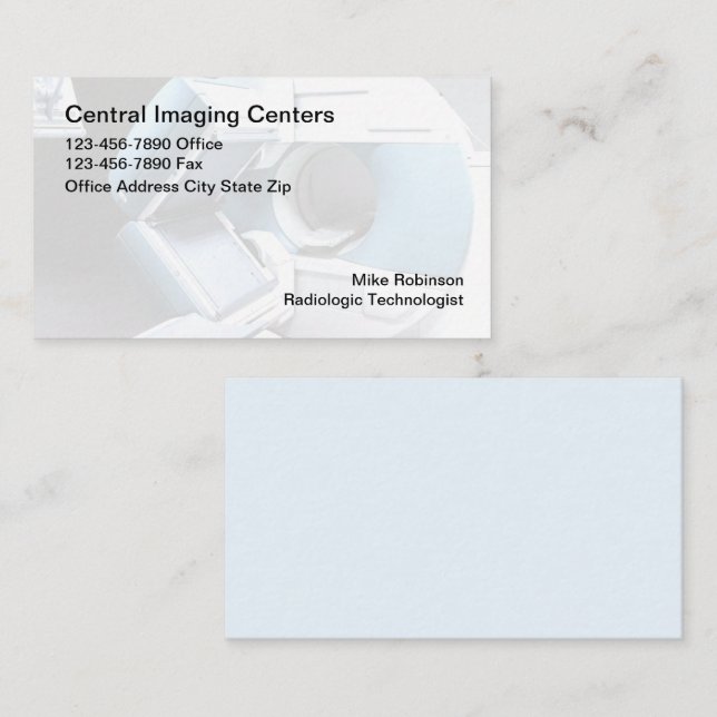 Cartes de visite Médicales de l'imagerie radiologi (Devant / Derrière)