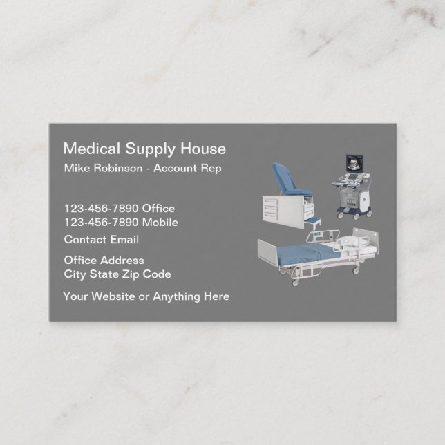 Cartes de visite Médicales de matériel d'approvisi (Devant)