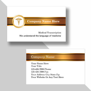 Cartes de visite Médicales de transcription