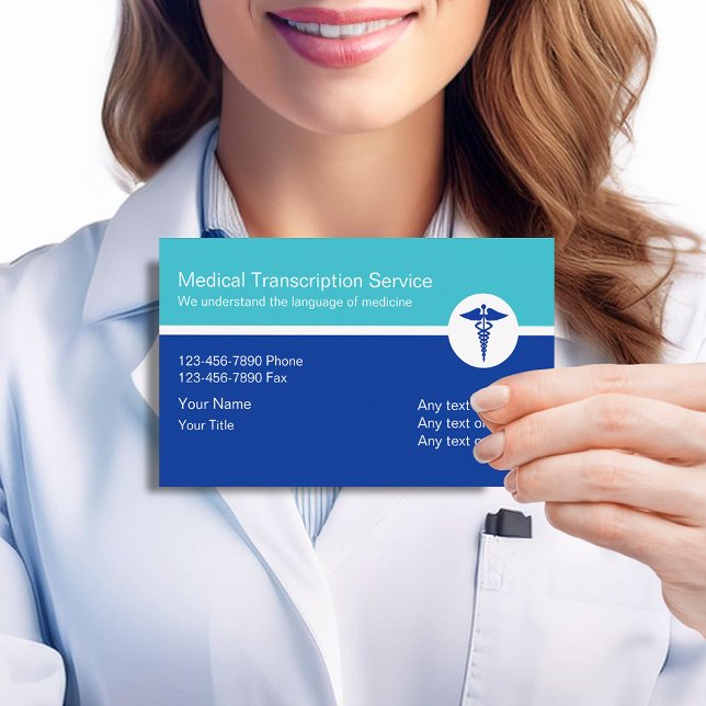 Cartes de visite Médicales de transcription (Créateur téléchargé)