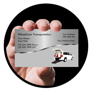 Cartes de visite Médicales de transport en fauteui