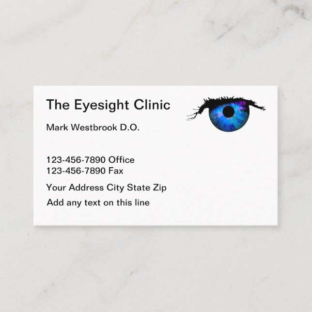 Cartes de visite Médicales du médecin de l'oeil (Devant)