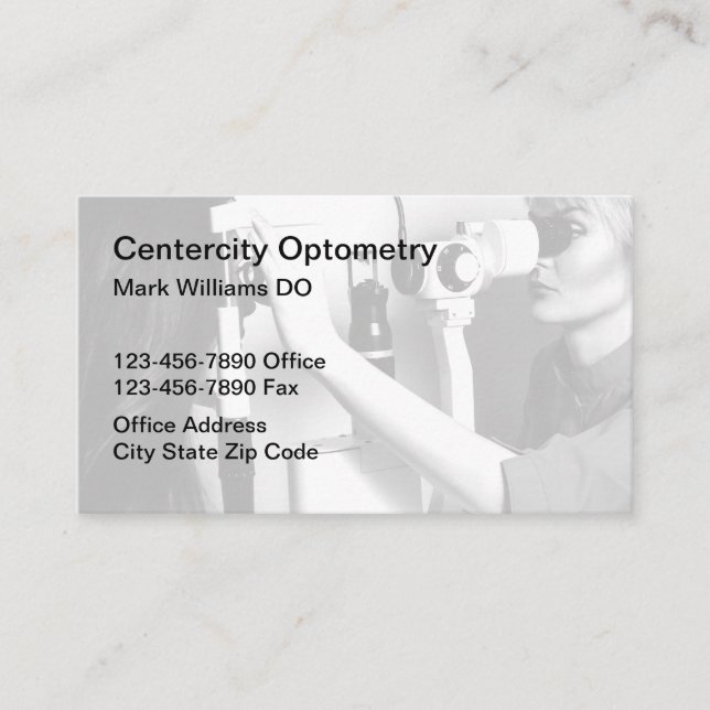Cartes de visite Médicales optométristes (Devant)