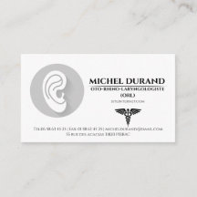 Cartes de visite Médicales ORL oto-rhino-laryngo