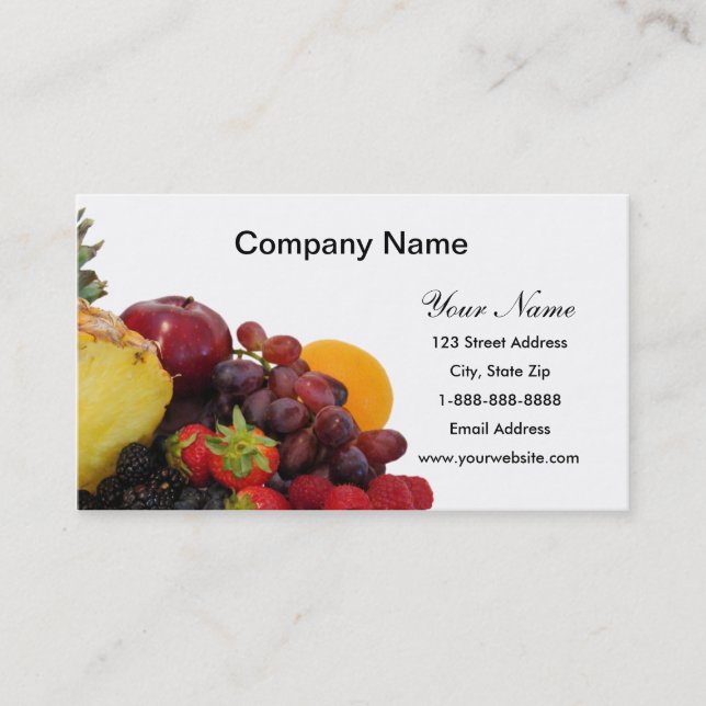 Cartes de visite mélangés de fruit (Devant)