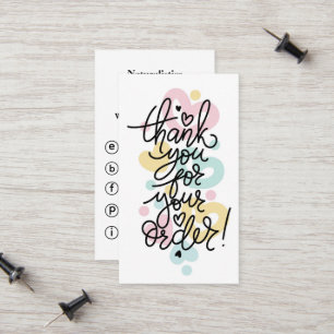 Cartes de visite Merci pour votre commande