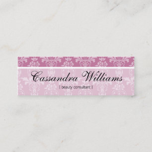 Cartes de visite micro de beauté rose de damassé