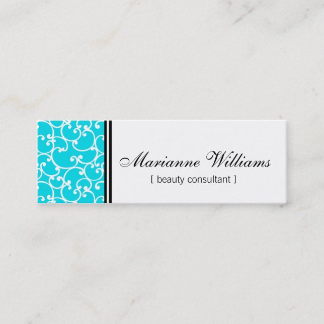 Cartes de visite micro de beauté turquoise de (Devant)