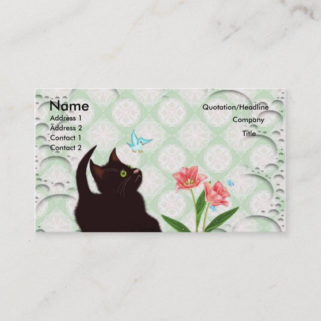 cartes de visite mignons de chaton (Devant)