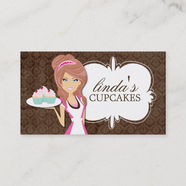 Cartes de visite mignons de petit gâteau (Devant)
