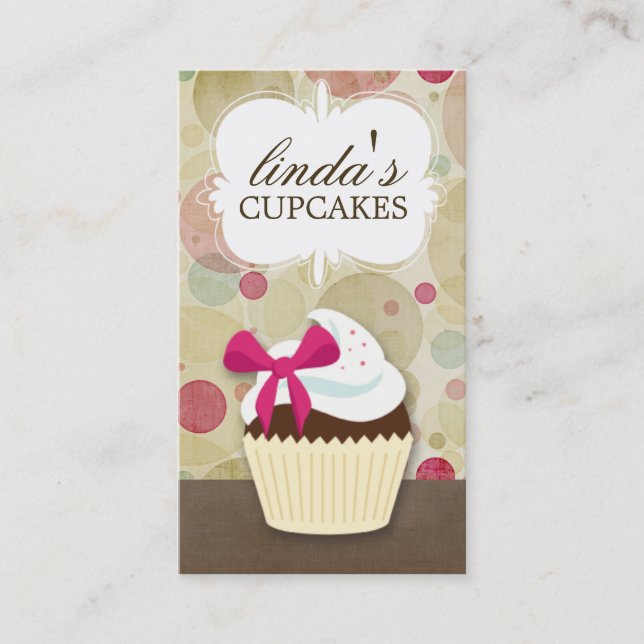 Cartes de visite mignons de petit gâteau (Devant)