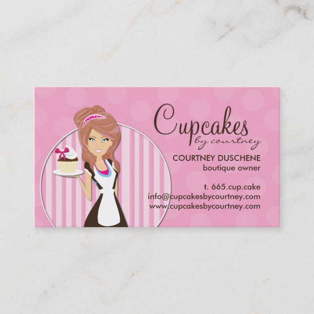 Cartes de visite mignons de petit gâteau (Devant)