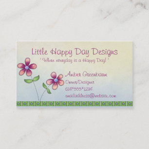 Cartes de visite mignons de petites fleurs