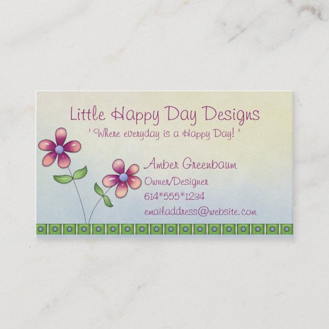 Cartes de visite mignons de petites fleurs (Devant)