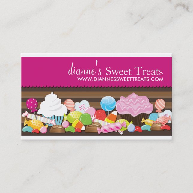 Cartes de visite mignons et doux de confection (Devant)