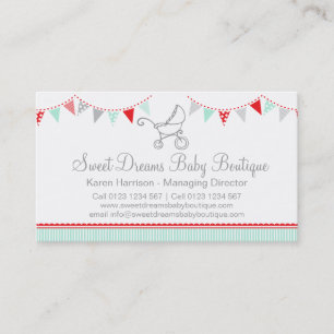 Cartes de visite mignons gris rouges de boutique