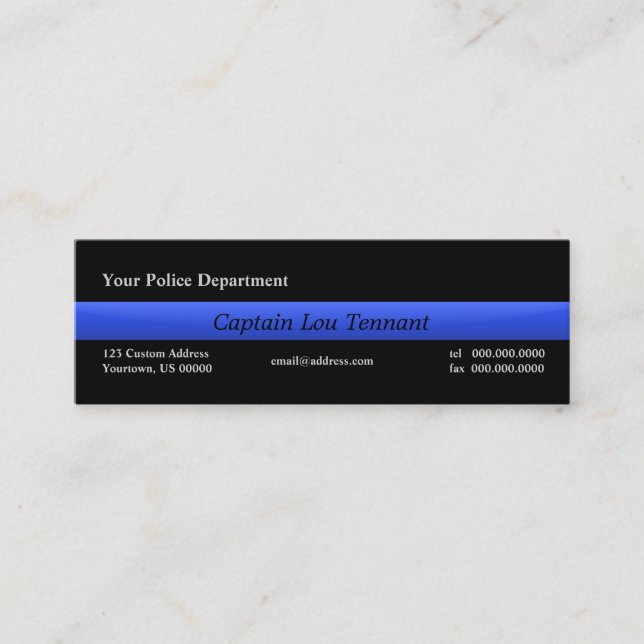 Cartes de visite minces de coutume de Blue Line (Devant)